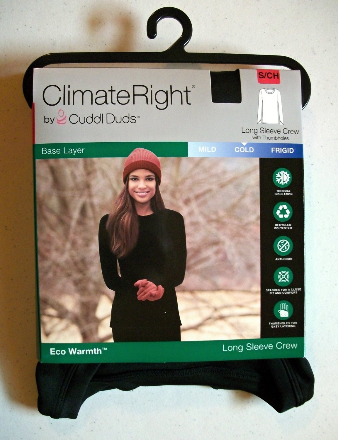 Climate Right Cold Weather Black Thermal Wear Set Cuddl Duds Size Small