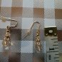 Clear Gem Gold Tone Dangle Hoop Earrings