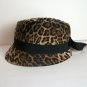 Womens Hat Stylish Animal Pattern Cloche With Black Band