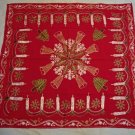 Unique Vintage Handmade Embroidered Christmas Table Cover/Cloth