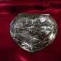 Vintage Silver Tone Heart Shape Country Scene Trinket Box