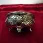 Vintage Silver Tone Heart Shape Country Scene Trinket Box