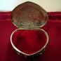 Vintage Silver Tone Heart Shape Country Scene Trinket Box