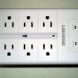 Open Box 12 AC Outlet Wall Plate By Urise With Surge Protection