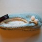 Two Pairs Teal Gray Knit Slipper Socks Size M/L (8-10)