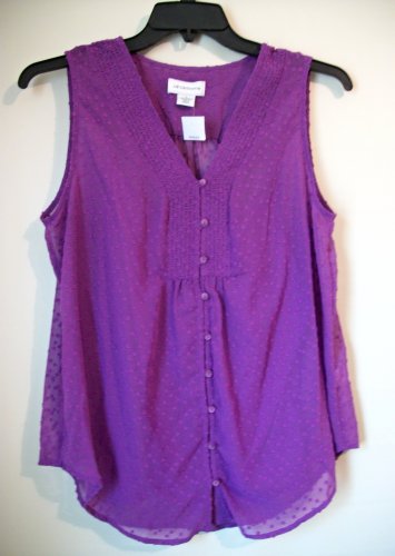 Liz Claiborne Sleeveless Button Down Top With Cami Size Large