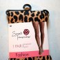 Two Pairs Leopard Print Pattern Tights By Secret Treasures Size Medium