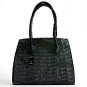 John Cole Piamonte Genuine Crocodile Body Tote 1023CBL-BLACK