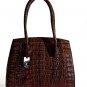 John Cole Piamonte Genuine Crocodile Body Tote 1023CBL-BROWN