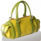 John Cole Zinnia Lemon Lime with Apple Green Leather Handbag JC1214-LLAG