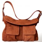 John Cole Kirsten Camel Large Suede Leather Handbag JC1228L-CA