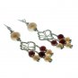 Silver earrings with pearls and garnet