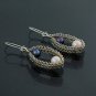 Silver weave earrings with natural pearls