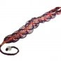 Macrame web bracelet with garnet and pearls