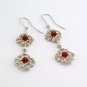 Silver plated wire wrapping earrings with cornelian agate