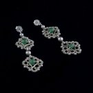Silver plated wire wrapping earrings with aventurine