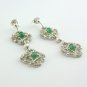Silver plated wire wrapping earrings with aventurine
