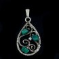 Wire wrapping oval pendant with amazonite