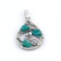 Wire wrapping oval pendant with amazonite