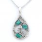 Wire wrapping oval pendant with amazonite