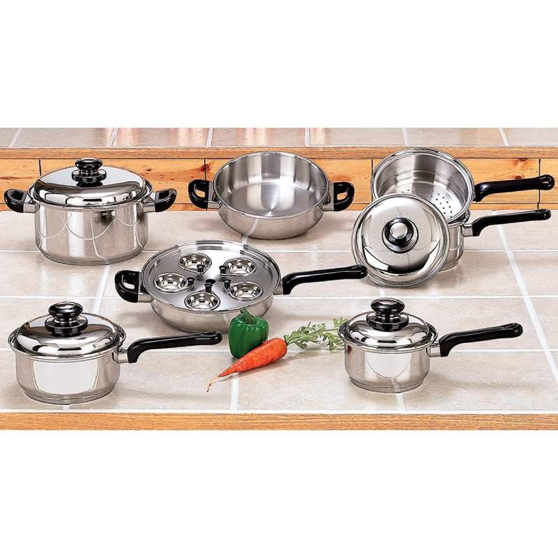 MAXAM 17pc Surgical Stainless Steel Waterless Cookware Set KT172