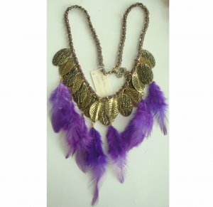 Feather necklace-HN7594 free shipping if you buy 10 items from us