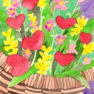 Hearts Basket Note Card