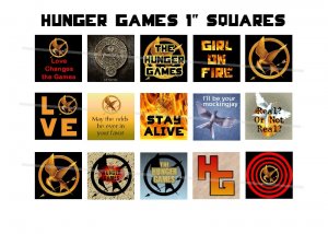 Hunger Games theme 1 inch squares 4x6 digital collage sheet