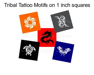 Tattoo theme 1 inch squares digital collage sheet