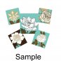 Blue and Beige Florals scrabble tile size 4x6 digital collage sheet