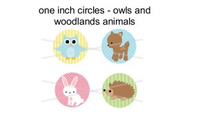 Woodland Animals full size digital collage sheet of 1 inch circles