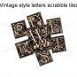 Vintage look letters scrabble tile size 4x6 digital collage sheets