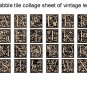Vintage look letters scrabble tile size 4x6 digital collage sheets