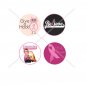 Breast Cancer symbols 4 x 6 digital collage sheet of 1 inch circles