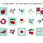 Cute Red, White and Blue theme scrabble tile size 4x6 digital collage sheet