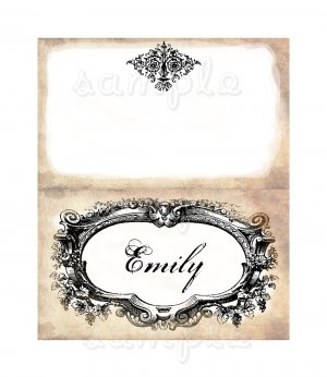 vintage look printable place cards for weddings and parties digital digital place cards