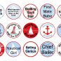 Nautical but Nice 4 x 6 digital collage sheet of 1 inch circles for Bottle Caps, Magnets and more