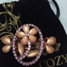 Cozy Beautiful Vintage Crystal Shining Pink Flower Hair Clip Elegant Hair Gripper Accessories