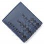 Bottega Veneta Men's Blue Black Leather Bi-fold Intrecciato Wallet