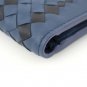 Bottega Veneta Men's Blue Black Leather Bi-fold Intrecciato Wallet