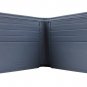 Bottega Veneta Men's Blue Black Leather Bi-fold Intrecciato Wallet