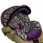 Custom Infant Car Seat Cover- Dandy Damask Purple -