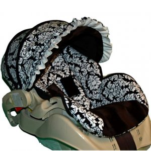 Custom Infant Car Seat Cover- Dandy Damask -