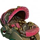 Custom Infant Car Seat Cover- Olive Loves Pink -
