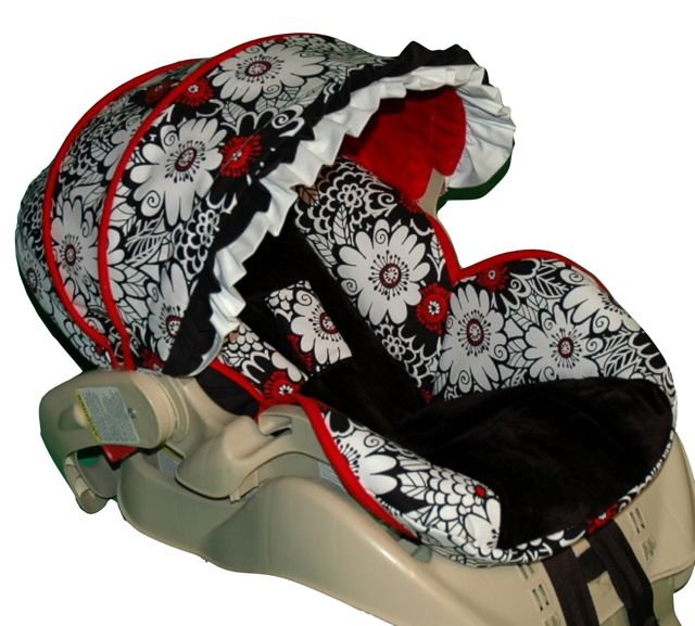 Custom Infant Car Seat Cover- Zinnia