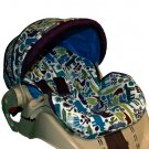Custom Infant Car Seat Cover- Zoo Navy-