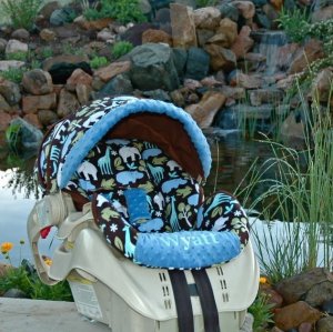 Custom Replacement Infant Car Seat Cover -Zoology- Includes Embroidery
