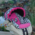 Snugride Custom Replacement Infant Car Seat Cover- Fuschia Damask -