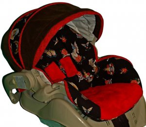 Custom Infant Car Seat Cover- Tattoo Me Black-