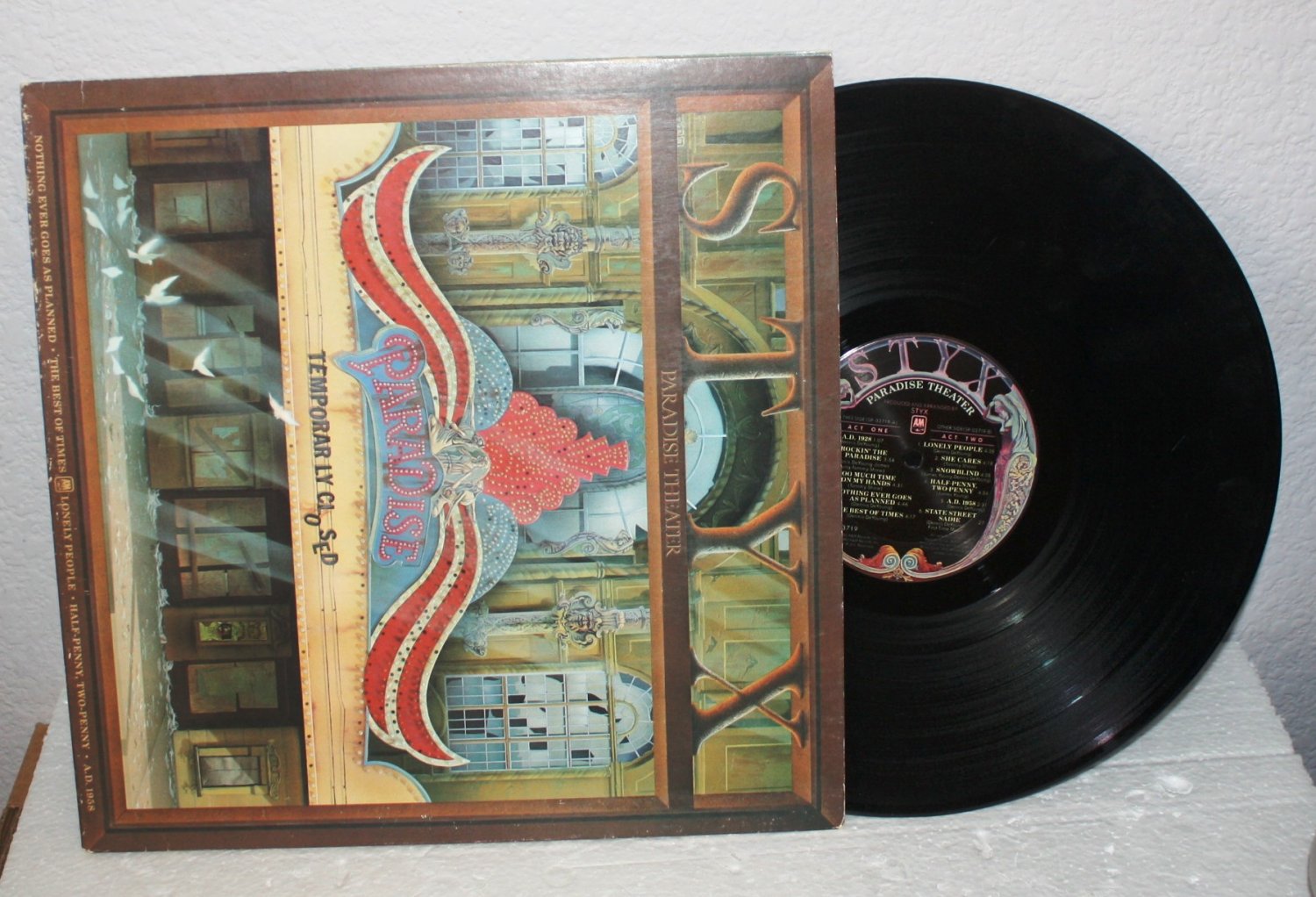 STYX "Paradise Theater" LP 1980 A&M SP-3719 (Dennis DeYoung) ...